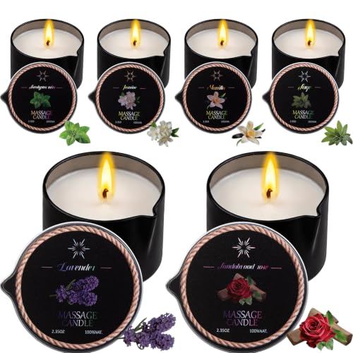 6 Pack Low Temperature Massage Oil Candle Set