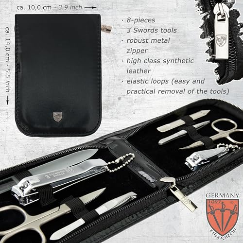 manicure pedicure set kit (BLACK - SYNTHETIC LEATHER)