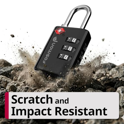 TSA Approved Luggage Locks (3 Digit Black 6 Pack)