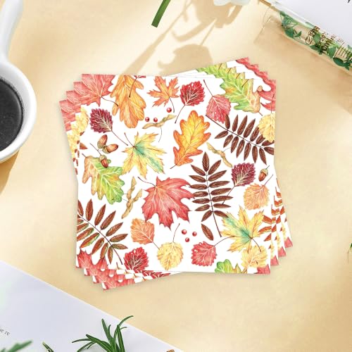 50 PCS Fall Leaves Cocktail Napkins (Maple Leaf)