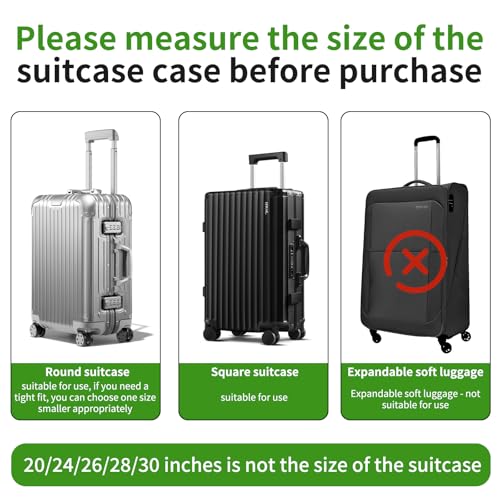 26 Inch Clear PVC Waterproof Luggage Cover with Large Velcro (26 inch)