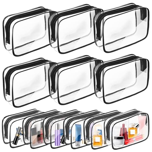 Clear Makeup Bag (12 Packs Black)