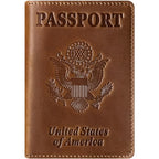 Premium Leather Passport Holder Covers (Brown)