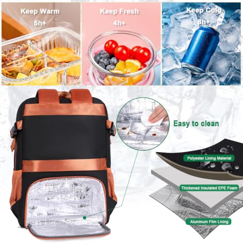 Durable Waterproof Travel Laptop Backpack 17.3 inch (A1-black White Brown)