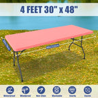 2 Pack Rectangle Spandex Fitted Table Cloth (Coral Red / 48" x 30" (Rectangular))