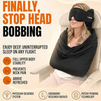 2 Pack 3-in-1 Airplane Sleep Support System - Plane Sleeping Accessories with Memory Foam Long Haul Flight Pillow, Adjustable Travel Eye Mask, and Blanket-Like Body Sling - Fits in Carry On (Standard – 2 Pack)