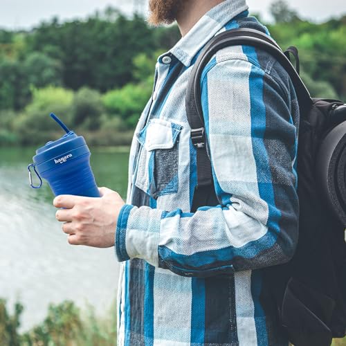 Collapsible Cup with Reusable Straw (Pink)