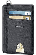 Slim Minimalist Wallet RFID Credit Card Holder for Men (small / Saffiano Black)