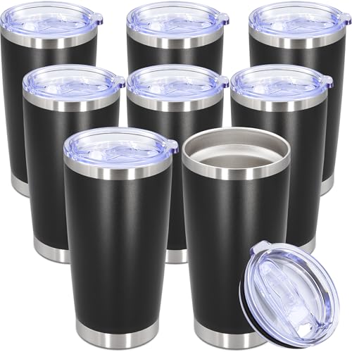 20oz Tumbler Stainless Steel Tumbler Coffee Tumbler with Lid Black (Black)