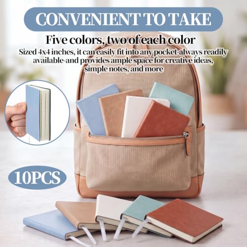 10 Pack 3.9x3.9 Inch Mini Journals Bulk Pastel Small Notebook Bulk