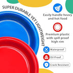 100 Count Red and Blue Disposable Plates 10 Inch (Red/Blue / 100 Pcs)