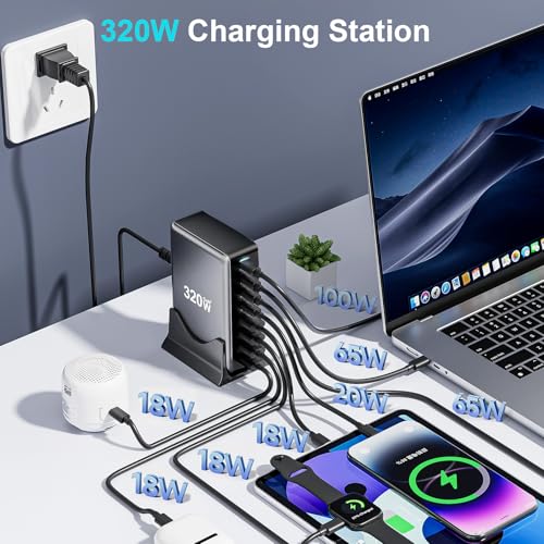 320W USB C Fast Charger Block (320W / Black)