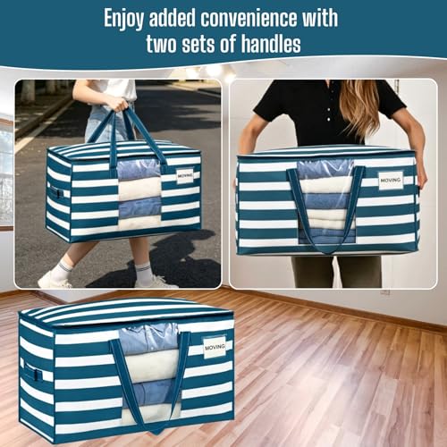 Moving Bags Wide Open Top (Classic Navy Stripe / 10 Pack)
