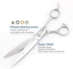 Barber Scissors 7" Professional Sliding Hair Scissors Willow Shape Sliding Hair Shears Professional Haircut Razor Edge 440c Barber Shears KINSARO for Hairdresser Barbershop or Home Use