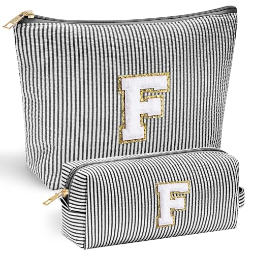 Girls Gifts Personalized Makeup Bag (Black / F)
