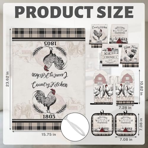 Rooster Kitchen Decor Set (Farmhouse Rooster)