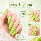 Beetles Green Glitter Gel Nail Polish (H - Flakie Green | Lime Shock)