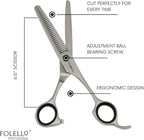 Hair Thinning Scissors – 6" Stainless Steel Blending Shears with 32 Teeth and Ball Bearing Tension Screw – Razor Edge Thinning Tool for Barbers and Stylists