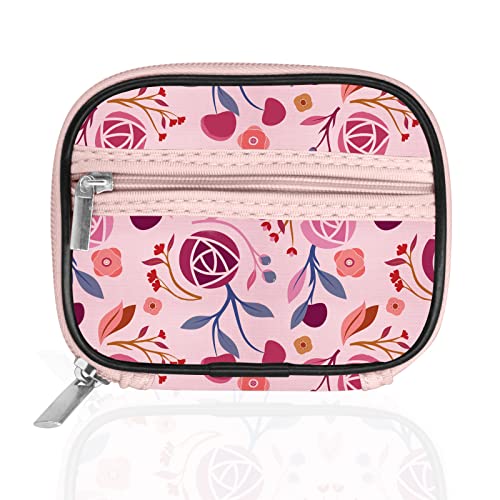 Weekly Travel Pill Organizer Cute Pill Case with 7 Day Pill Box (1 Case + 1 Box / A. Pink 01.)