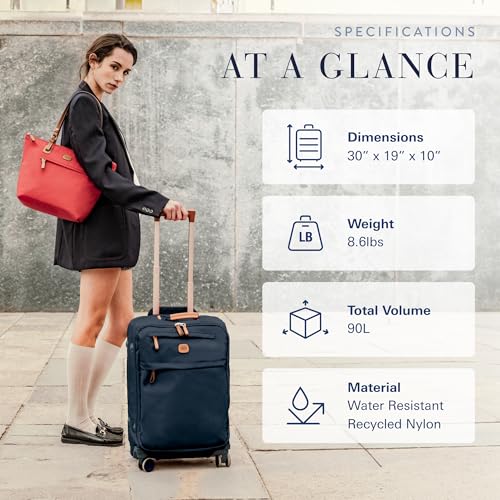 X Bag Large Spinner with Frame (Navy / Checked-Large)