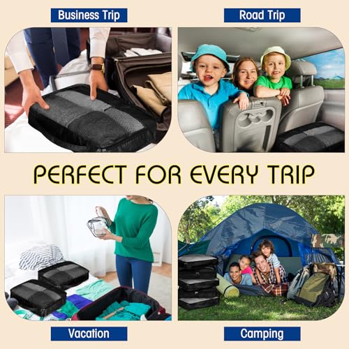 Packing Cubes for Suitcase Large Organizer Bags (Black / Large)