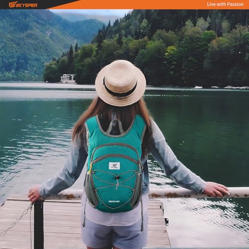 20L Foldable Hiking Backpack Lightweight Packable Travel Daypack with Chest Strap Small Outdoor Folding Back Pack Collapsible Bag for Women Men (Cyan / 20l)