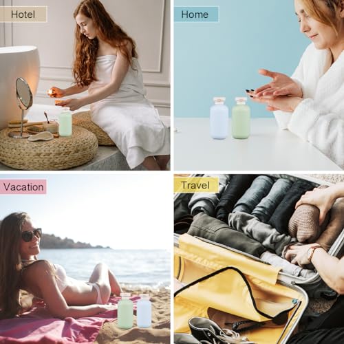 10 oz Plastic Travel Shampoo Bottles (Green+Blue / 300ml/10 oz)