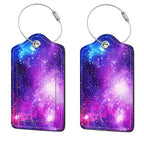 2 Pcs Luggage Tags for Suitcase (Purple Star River)