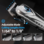 Low Noise Hair Clippers for Men & Women with 10 Color Guide Combs (Steel)