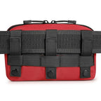 Tactical Molle Admin Pouch Utility Laser Cut EDC Tool Pouch Bag Horizontal Modular Pouches Include US Flag Patch and Keychain (Red A)