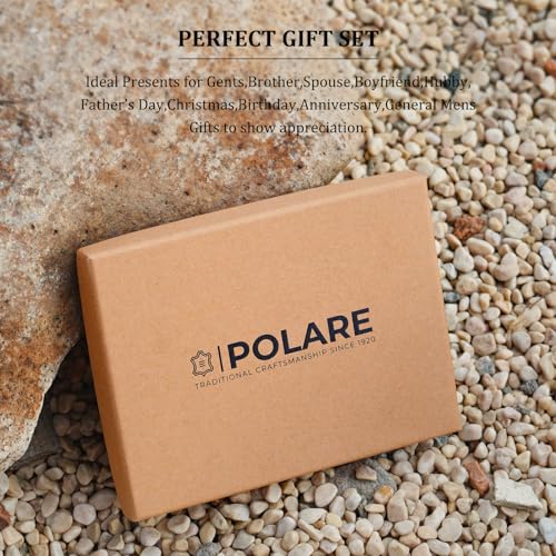 Polare Luxury RFID Blocking Leather Passport Holder Travel Wallet For Men and Women (V Dark Brown Compass)