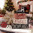 Tiered Tray Decor Set (Snowman Truck)