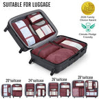 8 Set Packing Cubes for Travel Essentials (11 Wine Red)