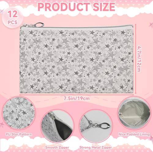12 Pieces Cosmetic Bag for Women (12pcs Gray M)