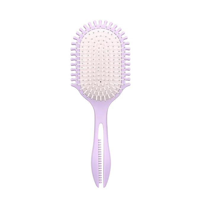 New Multifunctional Curly Hair Cushion Comb, 1Pc Oval New Air Cushion Comb WithHandle, Define Styling Brush,DetanglingHair Brush, Professional Hairstyle Comb, BouncingHair Brush (White Purple)