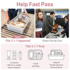 TSA Approved Toiletry Bag (LB-Flower Print + Rose Pink / Medium Set)