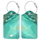 Luggage Tags Privacy Cover ID Label for Travel Bag Suitcase (Aqua Wave)