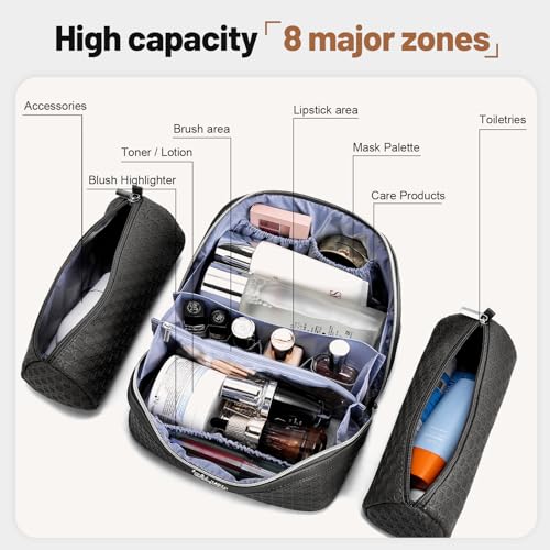 Travel Makeup Bag Cosmetic Bags for Women (M-71Black)