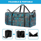 Expandable Rolling Duffel Bag with 2 Wheels Foldable Duffel Bag for Travel Carry on Duffel Bag with Wheels (Graffiti-blue)