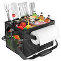 Grill Caddy Foldable BBQ Caddy with Paper Towel Holder (Black)