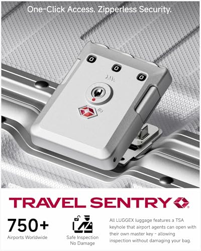 28 Inch Zipperless Checked Luggage (Silver Ivory / 28 Inch)