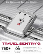 28 Inch Zipperless Checked Luggage (Silver Ivory / 28 Inch)