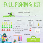 Kids Fishing Pole (Vital Green& Starry Purple)