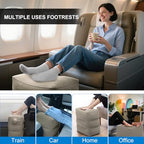 1 Pack Inflatable Travel Foot Pillow (1pack Grey)