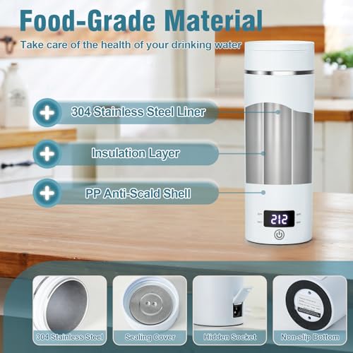 Portable Electric Kettle for Travel 120V (BIue / 0.4 Quarts)