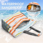 Beach Bag Waterproof Sandproof Large Capacity Foldable for Women (Rainbow / 80L)