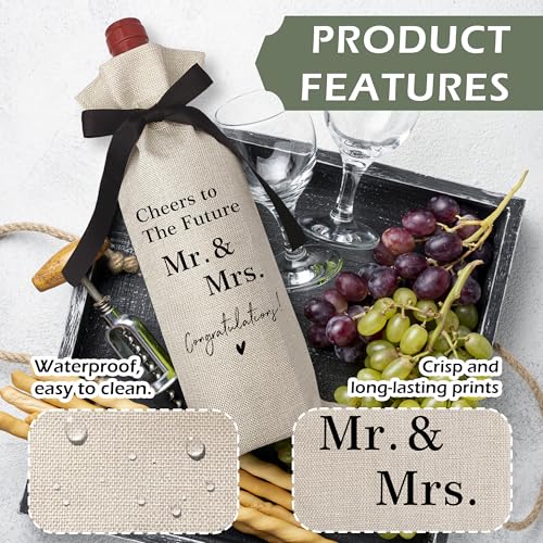 1 PCS Black Bow Ribbon Ideas Engagement Gift Wine Bag (Wedding Wine Bag Style 2)