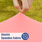 2 Pack Square Spandex Fitted Table Cloth (Coral Red / 34" x 34" (Square))