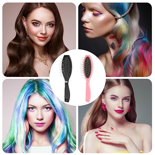 2 Pack Stainless Steel Wig Wire Brush (Black & Pink)