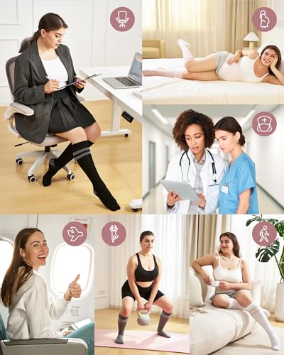 Pregnancy Compression Socks Women (XX-Large / Black/White)